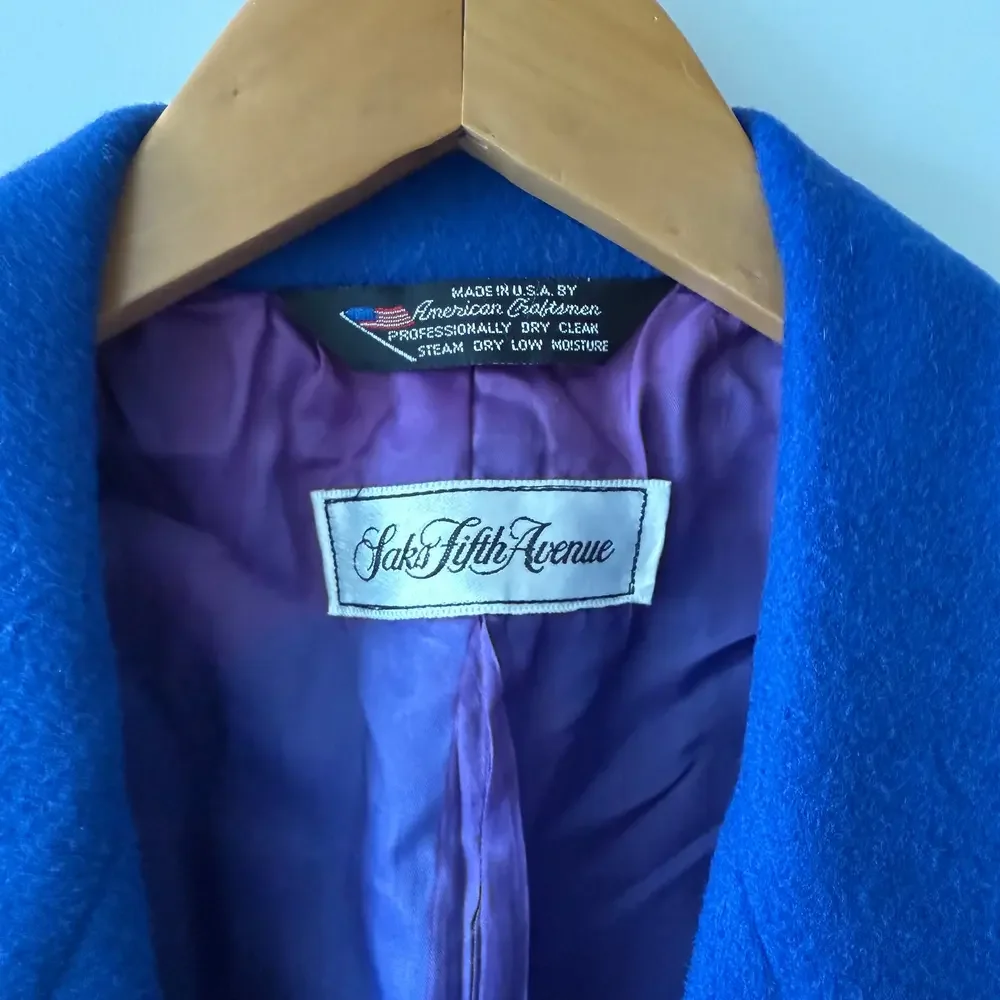 Vintage Saks Fifth Avenue • Blue and Violet Wool Blazer Jacket